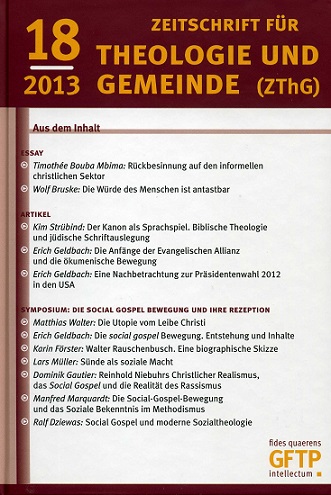Zeitschrift für Theologie und Gemeinde, 18. Jg.