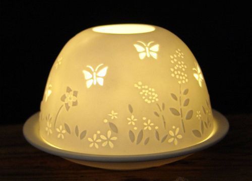 Windlicht Porzellan "Blumenwiese"