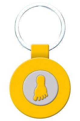 Schlüsselanhänger mit Chip Fuß - gelb