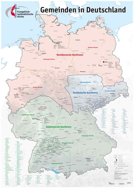 EmK-Karte Deutschland Poster A1 mit UV-beständigen Farben (Erstellt 2010)