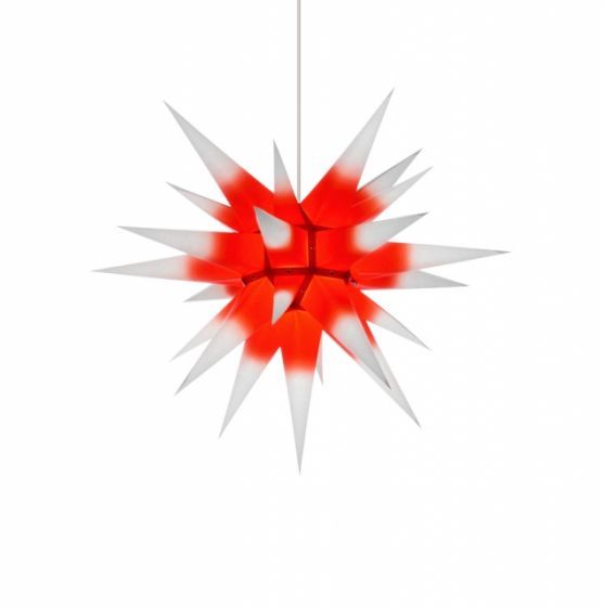 Herrnhuter Stern i6 - weiss mit rotem Kern ca. 60 cm
